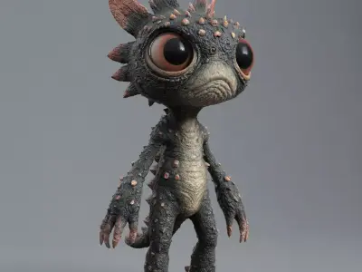 Mousuntro Spiky Alien Creature 3D print model