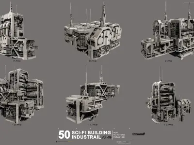 50 Sci-Fi Industrial Building Vol 09 3D model