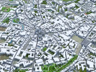 Leuven City Belgium Low-poly 3D model