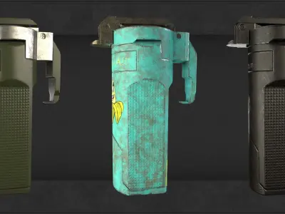 Sci fi grenades Low-poly 3D model