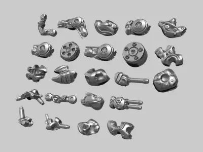 23 Zbrush IMM robotic parts 3d print model 3D print model