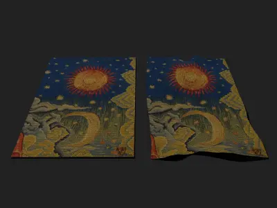 Summer Apocalypse Tapestry  Low-poly 3D model