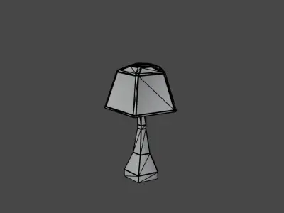 Low-Poly Lamp table with shade Low-poly 3D model