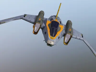 Space Fighter Cutter Low-poly 3D model