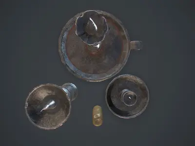 Set of candlestick Free low-poly 3D model