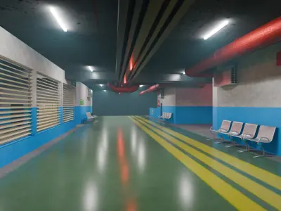 Basement Area - Low Poly - Game Ready - PBR