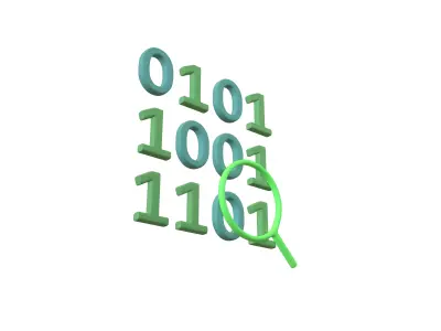Data Search Icon v1 002 Low-poly 3D model