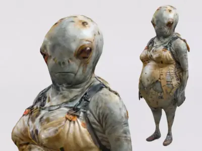 Alien explorer Low-poly 3D model