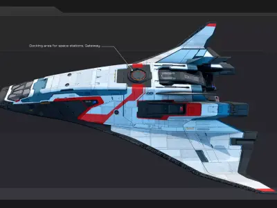 ARES 8 - Shuttle  Low-poly 3D model