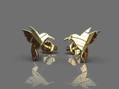 Light bird earrings 3D print model