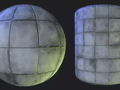 Stylized Floor Tiles Material 03 Texture