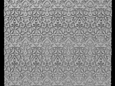 Islamic Floral Ataurique Ornament  3D Model REL02 3D print model