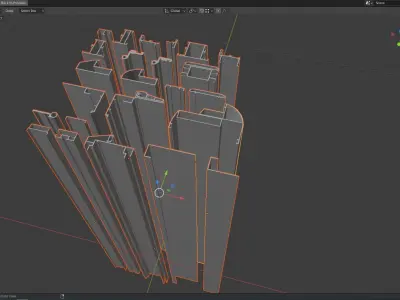 Collection of Aluminium Profiles for Doors 3D model