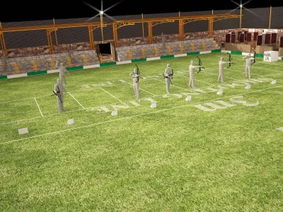 3D archery site with full details and realistic standards 3D model