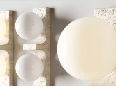 Asymmetrical Travertine Wall light Low-poly 3D model