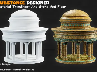 Stylize Material Trim Sheet And Stone Floor vol 01 Texture