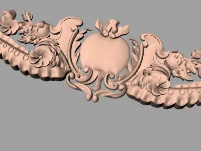 Door design 3D relief model STL format file for CNC carving E680 3D model