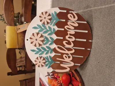 Welcome door wreath-sign - set of 3 designs 3D print model