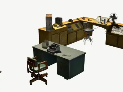 Control Room Low-poly 3D model