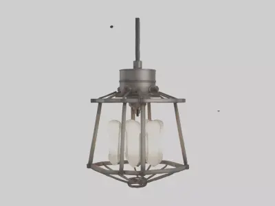 Industrialstyle light fixture model Low-poly 3D model
