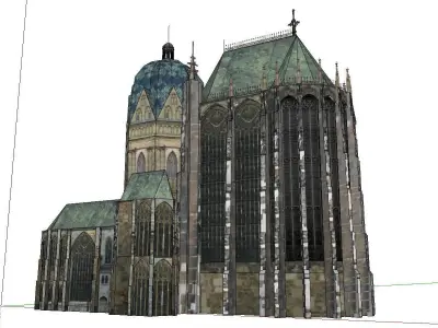Architecture-Religion-God-Culture-Temple-046 cathedral with t... 3D model