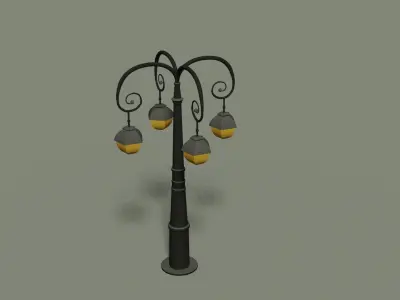 Cartoonistic Street-Light 9 3D model Low-poly 3D model