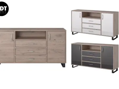 Commode Wood Low-poly 3D model