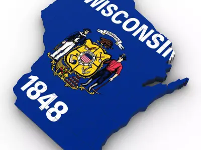 Wisconsin Political Map 3D model