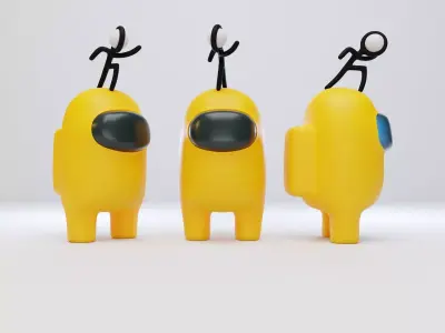 Among Us Stickmin Figure Character 3D model