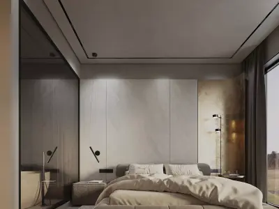 bedroom and bathroom 3D model buy