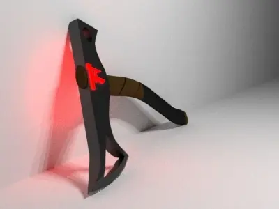 Tomahawk axe with light Low-poly 3D model