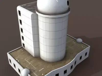 THEMIS Telescope Low-poly 3D model