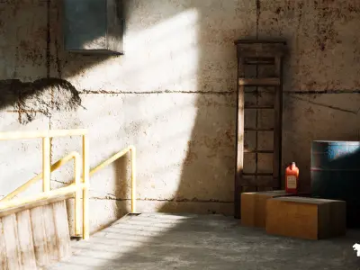 Garage Warehouse  Low-poly 3D model