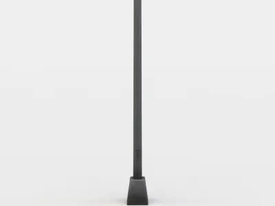 Single traffic pole Low-poly 3D model