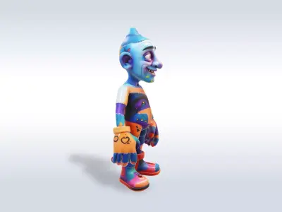 Colorful Monster Halloween Character 3D model