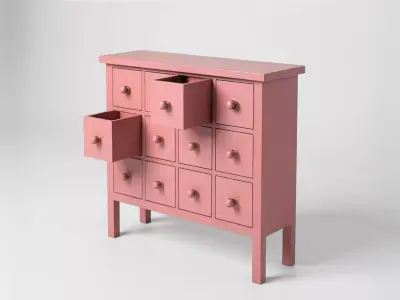 3x4 Cabinet STL File - Miniature Chest of Drawers 3D print model 3D print model