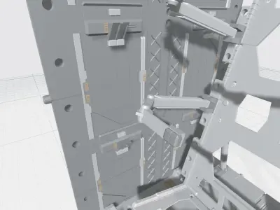 -MHB04C- Mecha Hangar Bay 04 Hangar customizable with expansions 3D print model