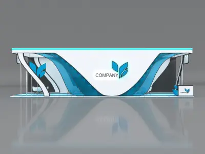 Booth Exhibition Stand Stall 15x5m Height 400 cm 3 Side Open 3D model
