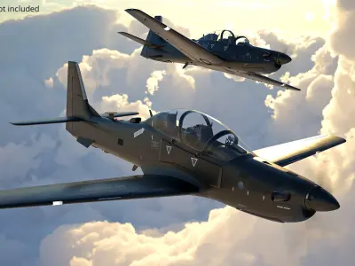  Unarmed Patrolling Turboprop Aircraft Rigged for Cinema 4D 