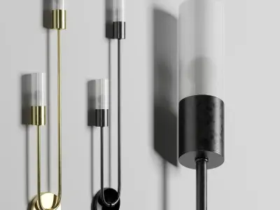 TSHOP Hot Sale LED Wall Lamp Nordic Brass Wall Lamp Bedroom Low-poly 3D model