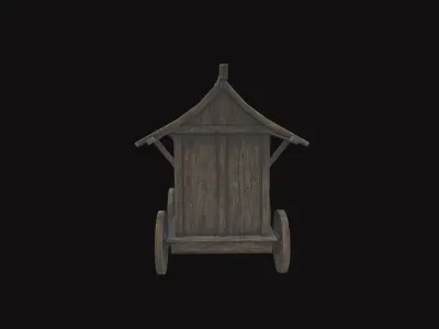 Medieval Cart V07 Low-poly 3D model