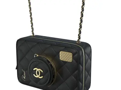 Camera Bag Black Low-poly 3D model