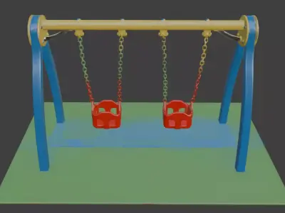 Playground Swing Set 3D model