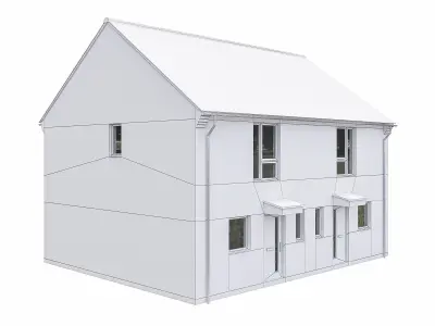 Neighborhood Houses P17 Low-poly 3D model