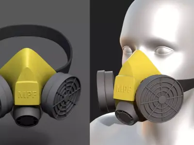 Gas mask isolated protection scifi futuristic  Low-poly 3D model