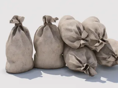 Potato sack Low-poly 3D model