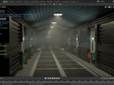 dead space sci-fi corridor Low-poly 3D model