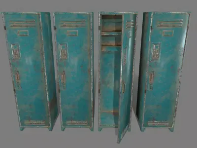 locker 2 old Low-poly 3D model