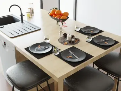 modern kitchen design 3D model