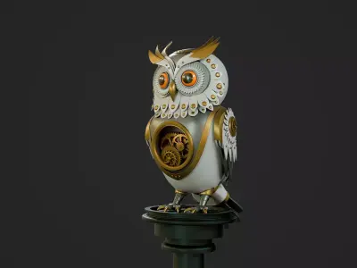 Steampunk Owl Automaton  3D model